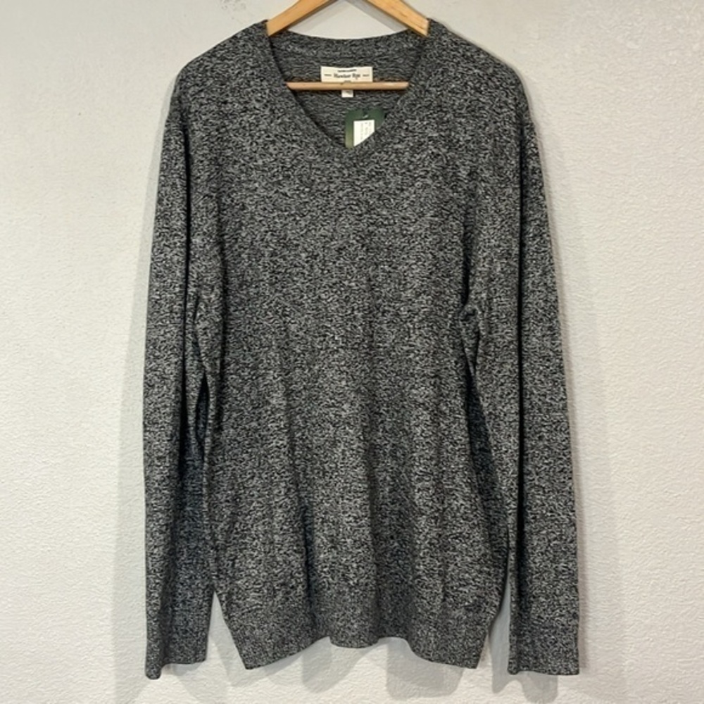 NWT Hawker Rye cotton cashmere V-neck sweater L